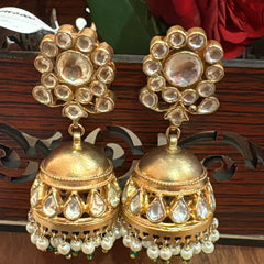 Round floral jhumka